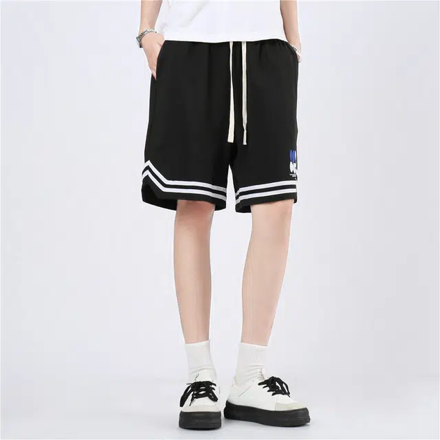 星际者 国潮透气印花舒适百搭运动美式简约五分休闲短裤 男女同款