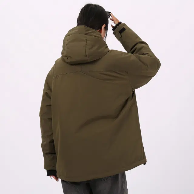 星际者 基础款加厚连帽宽松户外防风防寒保暖外套羽绒服 男女同款