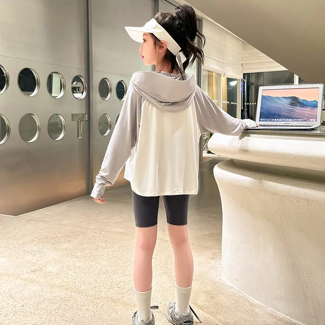 迷乐童堡 童装 儿童防晒衣夏季薄款透气防紫外线女大童冰丝防晒外套 女童