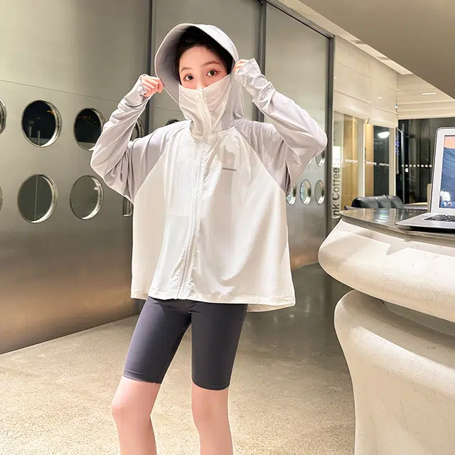 迷乐童堡 童装 儿童防晒衣夏季薄款透气防紫外线女大童冰丝防晒外套 女童