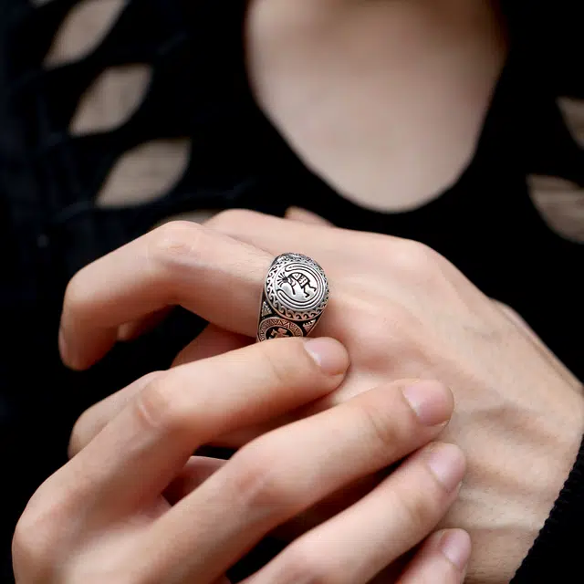 次世 民族风印第安人像 戒指 男款