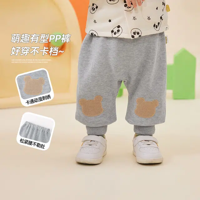 中小童 嘟嘟家 卡通贴标松紧腰宽松束脚长裤