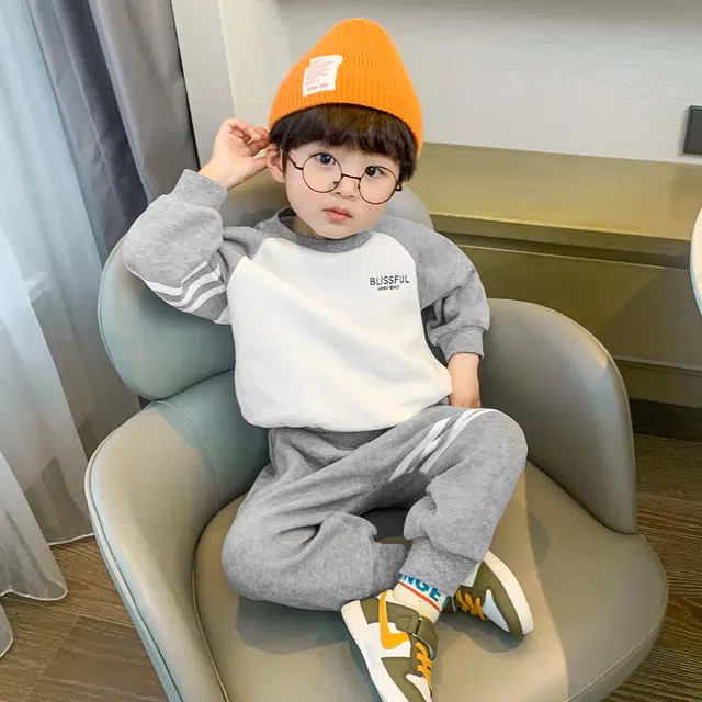 嘟嘟家 童装 拼接上衣束脚裤婴幼儿套装 婴童