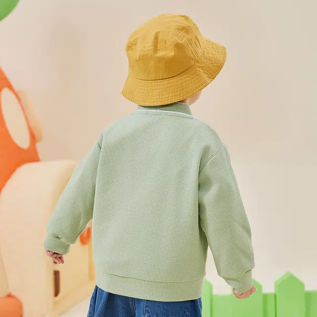 中小童 嘟嘟家 卡通造型口袋华夫格开衫婴幼儿外套