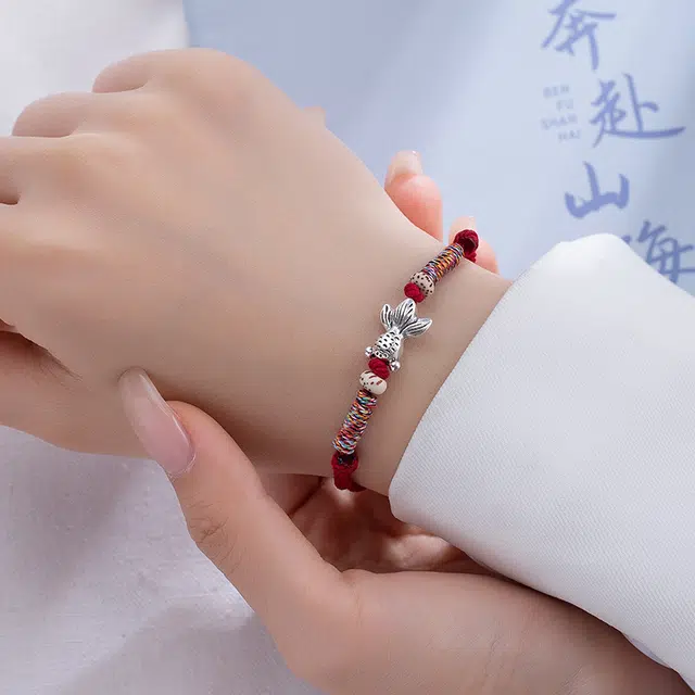 阡陌 好运锦鲤 新中式轻奢手工编织锦鲤手绳 高考中考考试祝福礼盒 精致简约时尚百搭小众高级设计感 织物 手链 男女同款情侣款