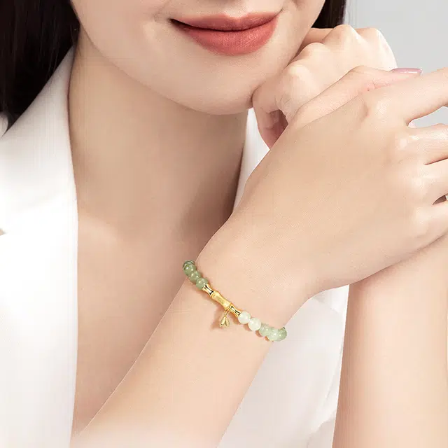 阡陌 竹节转运 国风国潮轻奢串珠链 气质优雅文艺淑女 竹节节节高升万事顺遂好运 女友闺蜜考研考公节日礼盒 玉髓 手串 女款
