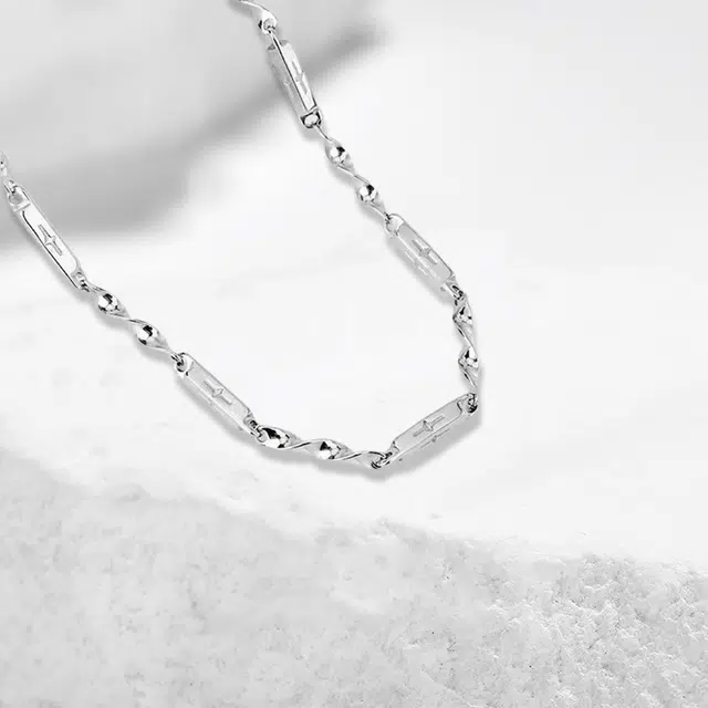 阡陌 莫比乌斯竹节链欧美嘻哈街头 潮酷穿搭设计高级感 甜酷小众冷淡风 男友女友礼盒 钛钢 项链 男女同款情侣款