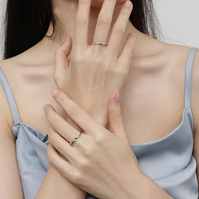 阡陌 三生相伴对戒 莫比乌斯设计 小众轻奢时尚  甜蜜示爱 合金 戒指 男女同款情侣款
