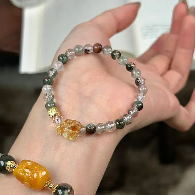 琳琯瑛 财富密匙满天星天然 绿幽灵 手串 女款