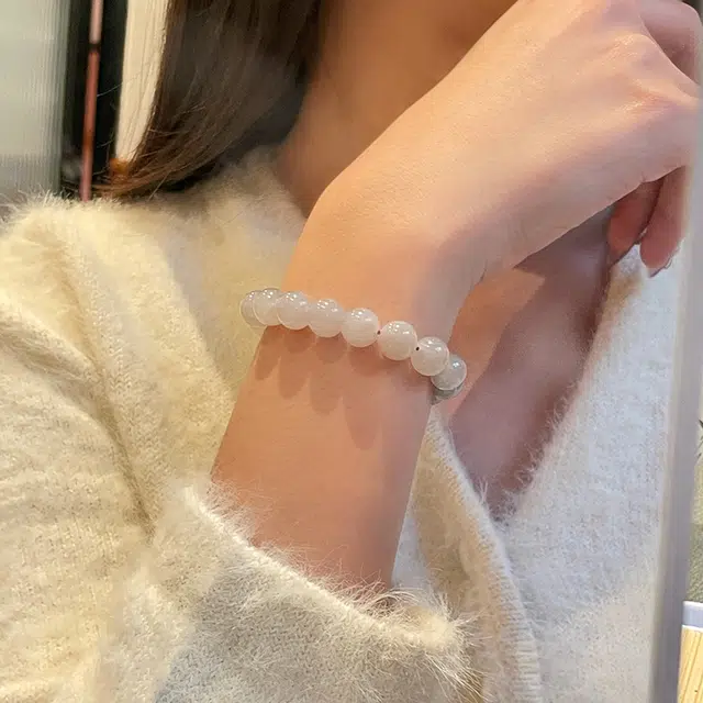 琳琯瑛 新中式国风小众设计高级感轻奢气质好运 和田玉手串 烟紫 女款