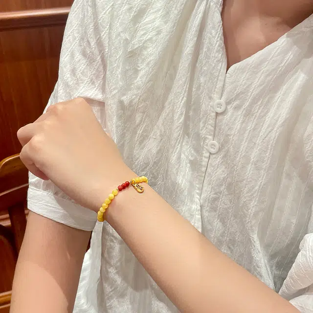 琳琯瑛 新中式 国风 小众 设计 高级感轻奢气质招财 福禄葫芦 蜜蜡 手串 女款