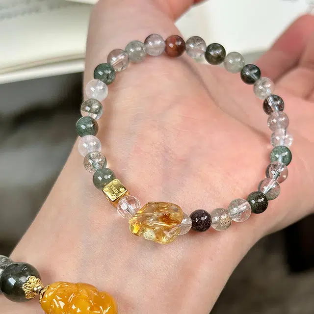 琳琯瑛 财富密匙满天星天然 绿幽灵 手串 女款