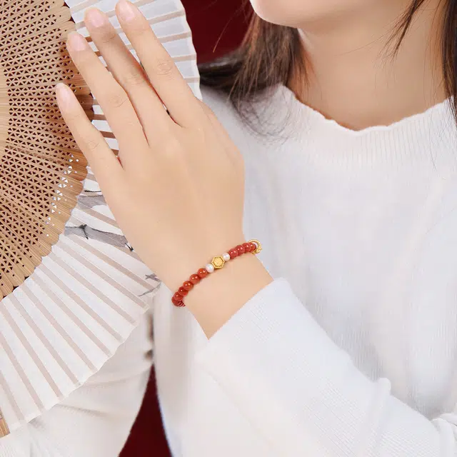 琳琯瑛 新中式国风气质小众设计款首饰守护神转运 南红 手串 女款