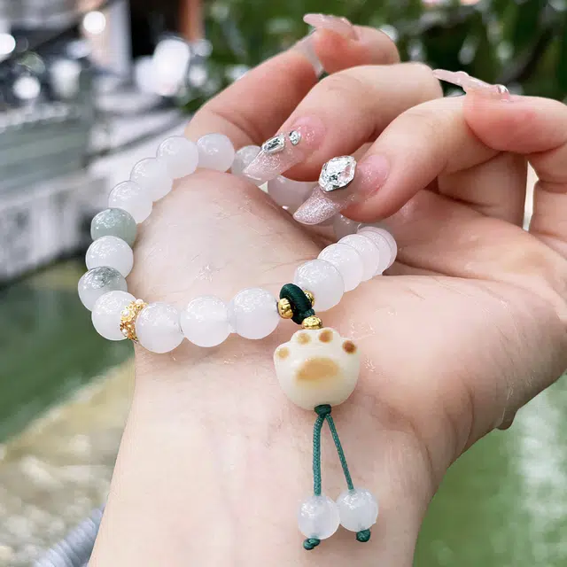 琳琯瑛 新中式国风简约猫爪 金丝玉 手串 女款