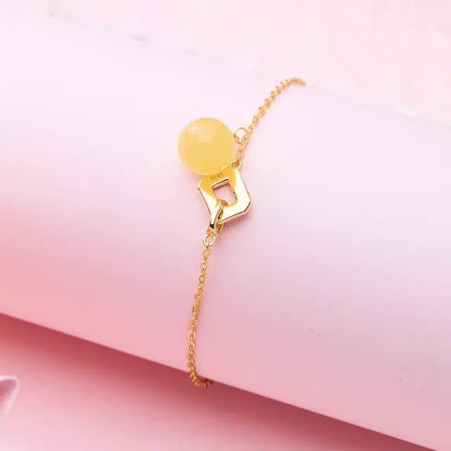 琳琯瑛 少女风国风 圆珠贝壳款 蜜蜡 玉石手链 女款 琥珀蜜蜡