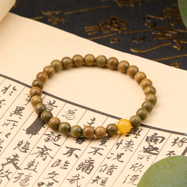 琳琯瑛 新中式国风 檀木 手串 男女同款情侣款 绿檀