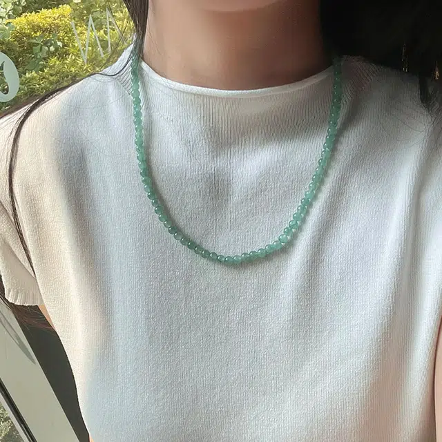 琳琯瑛 新中式 冰绿小米珠天然 非洲翠 项链 女款