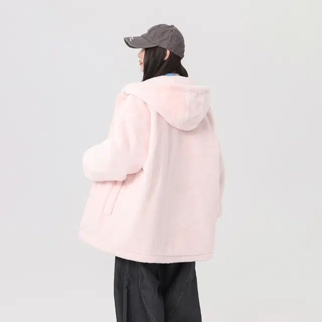 Qnxeey Basic Lamb Wool Jacket