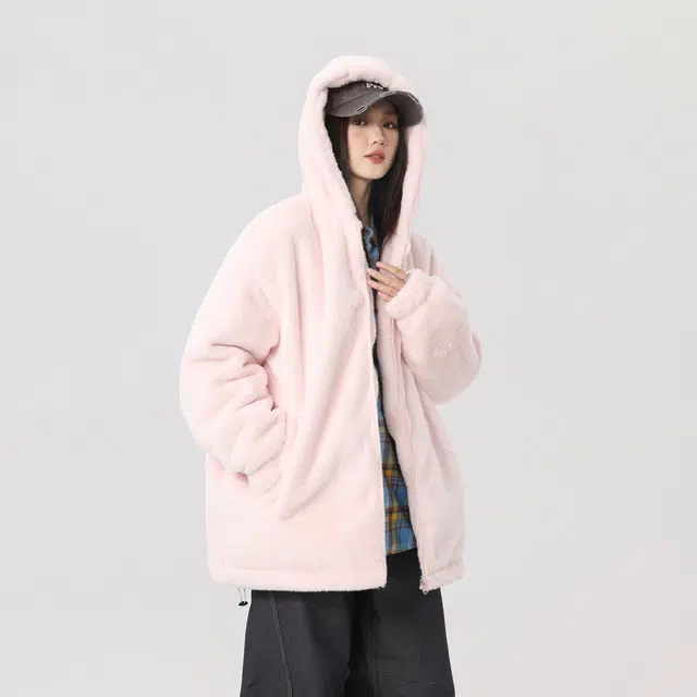 Qnxeey Basic Lamb Wool Jacket