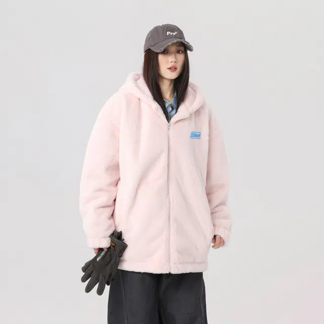 Qnxeey Basic Lamb Wool Jacket