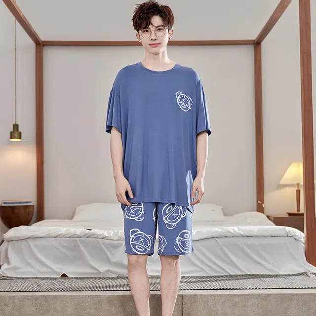 兰缪 薄款凉感休闲舒适家居服睡衣套装 男款 图片色