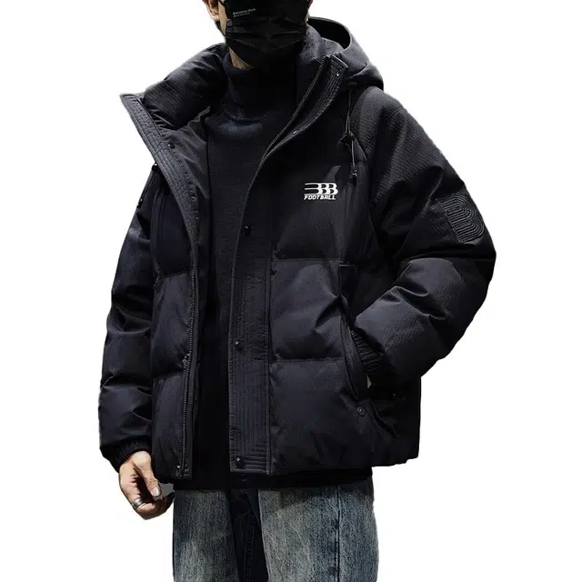 童先森 隐狼世家男冬季潮牌加厚保暖连帽面包服男士休闲外套羽绒服 男款