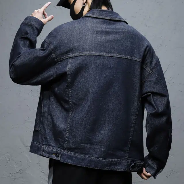 童先森 男士牛仔外套春秋潮牌日系复古休闲翻领夹克 男款