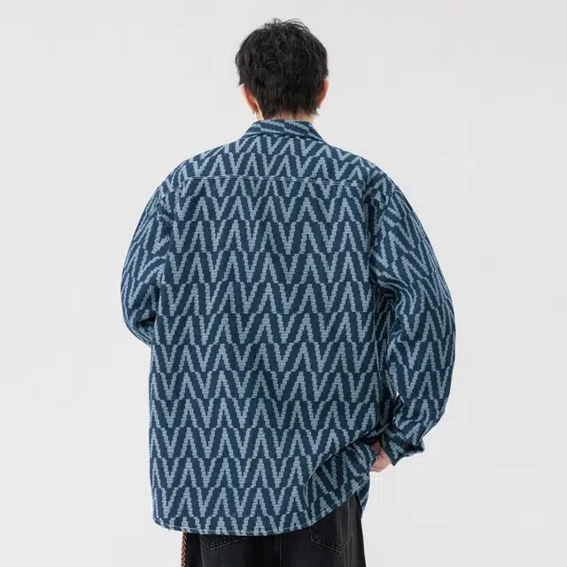 童先森 水洗男士春秋季衬衫美式牛仔外套 男款