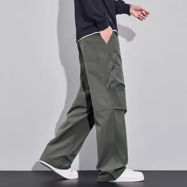 童先森 工装裤子男美式潮牌宽松直筒伞兵裤秋季运动长裤 休闲裤 男款