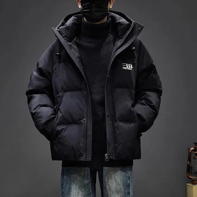 童先森 隐狼世家男冬季潮牌加厚保暖连帽面包服男士休闲外套羽绒服 男款