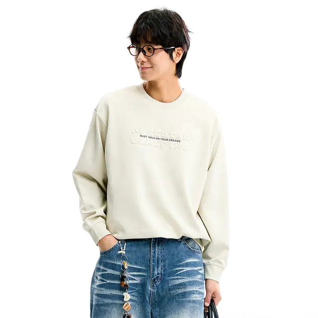 童先森 圆领男士春秋季潮牌美式套头休闲春季纯色加厚上衣服卫衣 男款