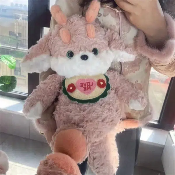咔噜噜 围兜穿裙子角龙公仔毛绒玩具 小粉龙玩偶 布娃娃床上陪睡实用抱枕
