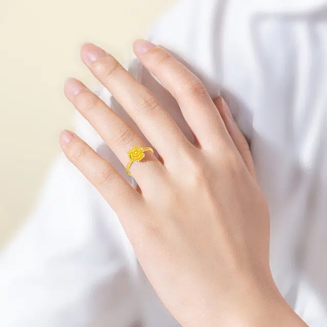 克拉太太 玫瑰花 轻奢 浪漫 足金 一口价 黄金戒指 女款