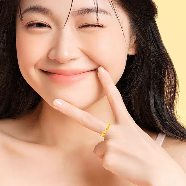 克拉太太 蝶入爱河 森系小蝴蝶甜美精致优雅温柔气质轻奢高级感 足金 一口价 黄金戒指 女