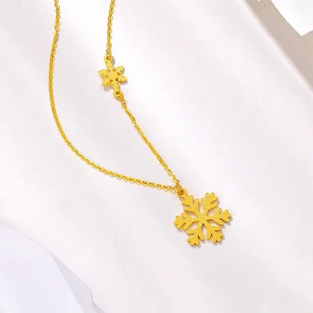 老凤祥 雪花精致轻奢高级感 小众百搭设计温柔时尚 表白恋爱礼品 足金 按克计价 黄金项链 女款