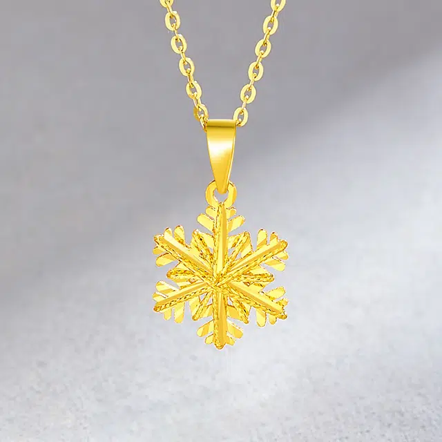 老凤祥 雪花吊坠 精致高级感轻奢小众设计日常通勤 足金 按克计价 黄金项链 女款