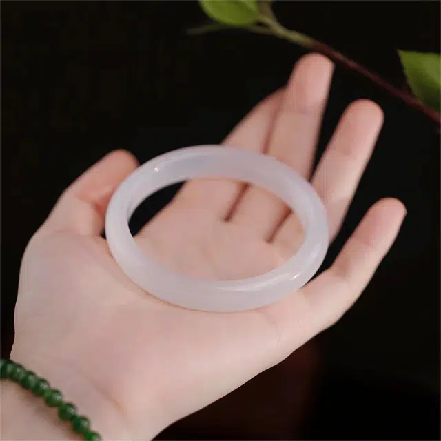 匠锁心玉 白月光高冰贵妃镯  新中式 国潮国风  轻奢高级感 气质古风温婉 玉髓 手镯 女款