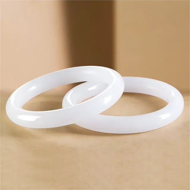 匠锁心玉 白月光圆镯   新中式 国潮国风 小众设计 轻奢高级 气质 古风温婉 金丝玉 手镯 女款