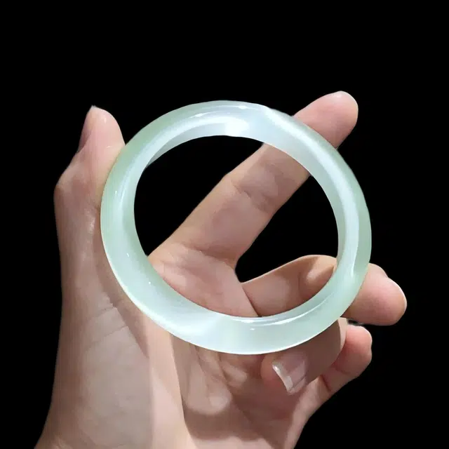 匠锁心玉 远山黛浅清色 新中式国潮古风 小众典雅 吉祥如意轻奢高级清冷感 极简风 潮流年轻气质百搭 温润手饰显白#好运 琉璃 手镯 女款