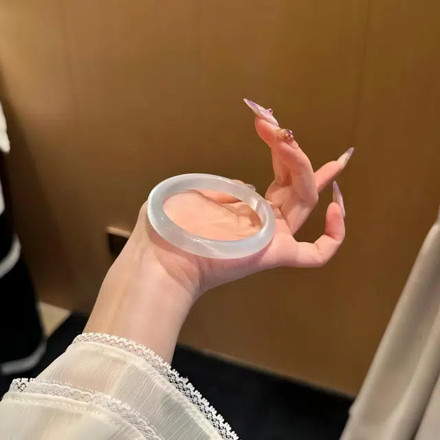 匠锁心玉 白月光 新中式国朝国风 轻奢高级 猫眼石 玉石手镯 女款