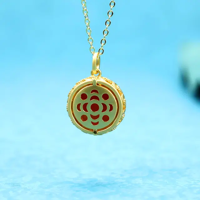 匠锁心玉 新中式轻奢小众圆牌 玛瑙 玉石项链 女款 玛瑙