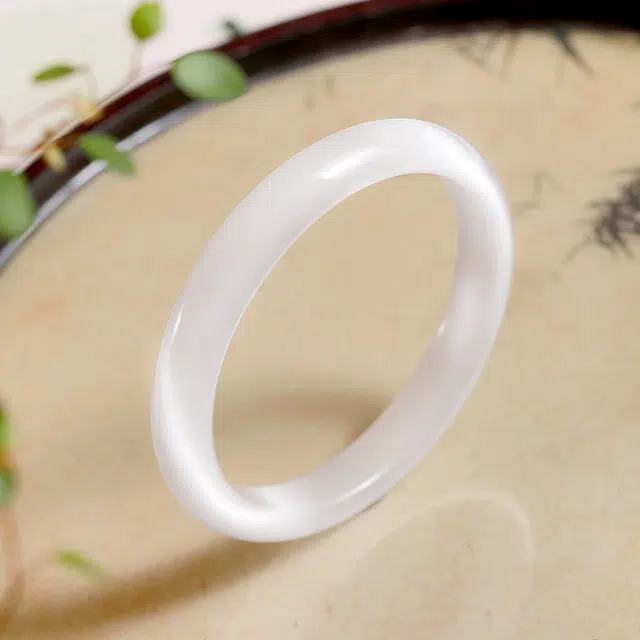 匠锁心玉 国潮新中式 精致古风清冷感 温润气质 优雅小众百搭素圈 琉璃 手镯 男女同款情侣款