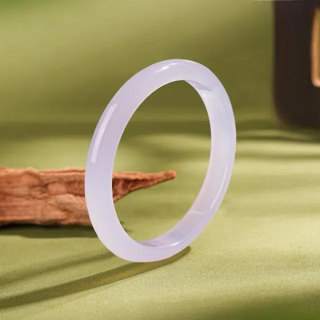 匠锁心玉 高冰清透紫罗兰 新中式 国潮国风 轻奢高级感 古风温婉 清冷感 潮流 玉髓 手镯 女款