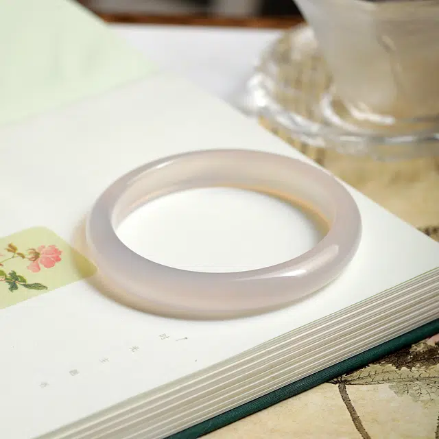 匠锁心玉 荔枝冻  新中式国潮国风 轻奢高级 玉髓 玉石手镯 女款 玉髓