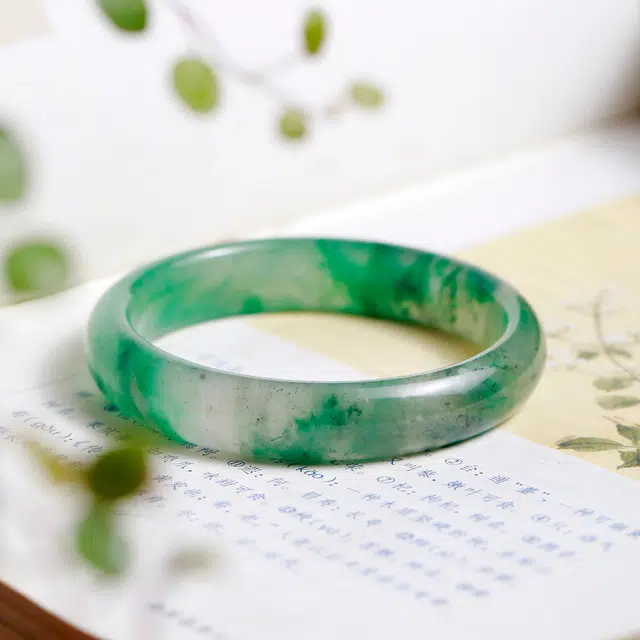 匠锁心玉 青山黛贵妃新中式宫廷风古典轻奢吉祥如意平安顺遂时尚百搭清冷典雅高级感气质温婉#好运 非洲翠 手镯 男女同款情侣款