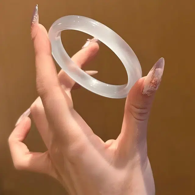 匠锁心玉 白月光 新中式国朝国风 轻奢高级 猫眼石 玉石手镯 女款