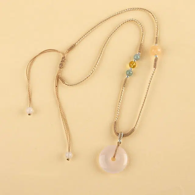 匠锁心玉 高冰平安扣 国潮古风 新中式 转运纳福 守护 玉髓 项链 男女同款情侣款