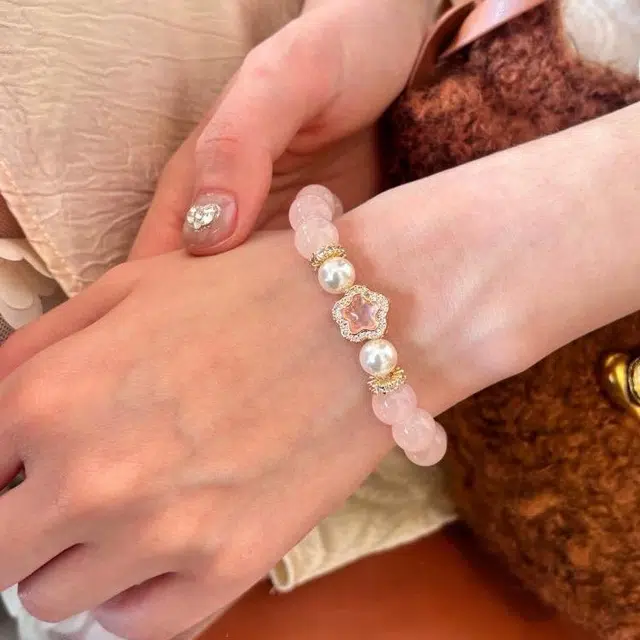 匠锁心玉 粉黛佳人清冷感星星新中式叠戴 招财纳福国潮原创设计小众轻奢高级感 气质百搭潮流年轻时尚手饰#显白 琉璃 手镯 女款