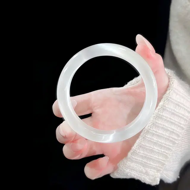 匠锁心玉 白月光 新中式国朝国风 轻奢高级 猫眼石 玉石手镯 女款