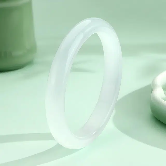 匠锁心玉 天空蓝 新中式 国潮古风典雅 轻奢高级小众手饰 国风雅韵 玉髓 手镯 女款